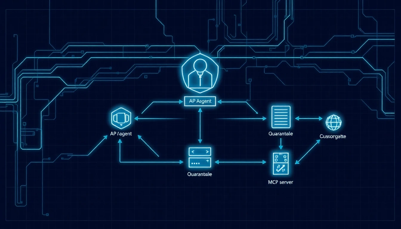MCP security architecture — agents connect through quarantine and discovery layers before reaching MCP servers